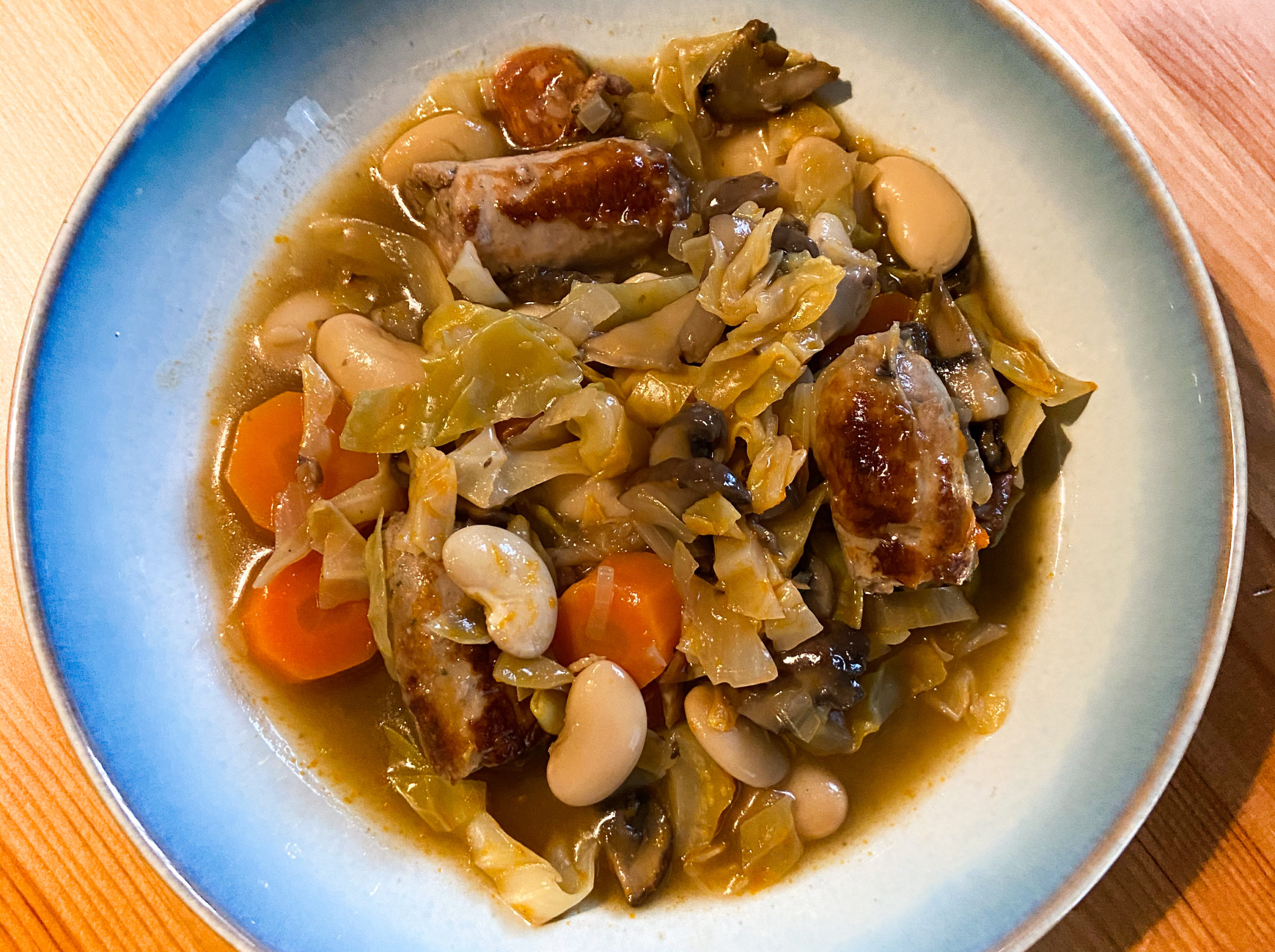 Sausage, Chorizo & Sweetheart Cabbage Stew